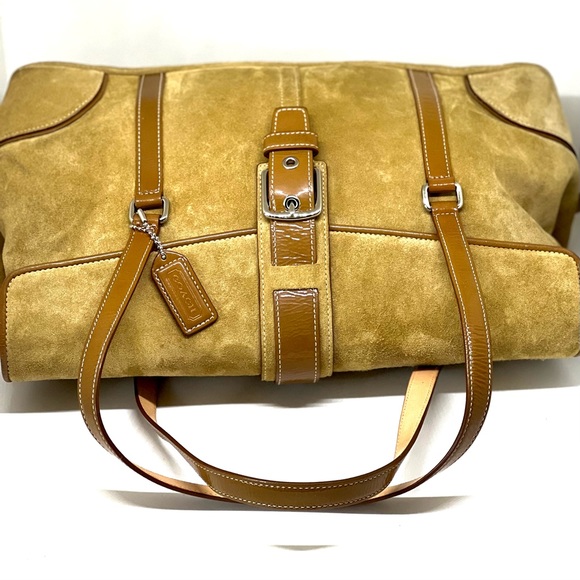 COACH💥RARE-VINTAGE~SOLD OUT💥Hampton Suede Satchel - Picture 4 of 14